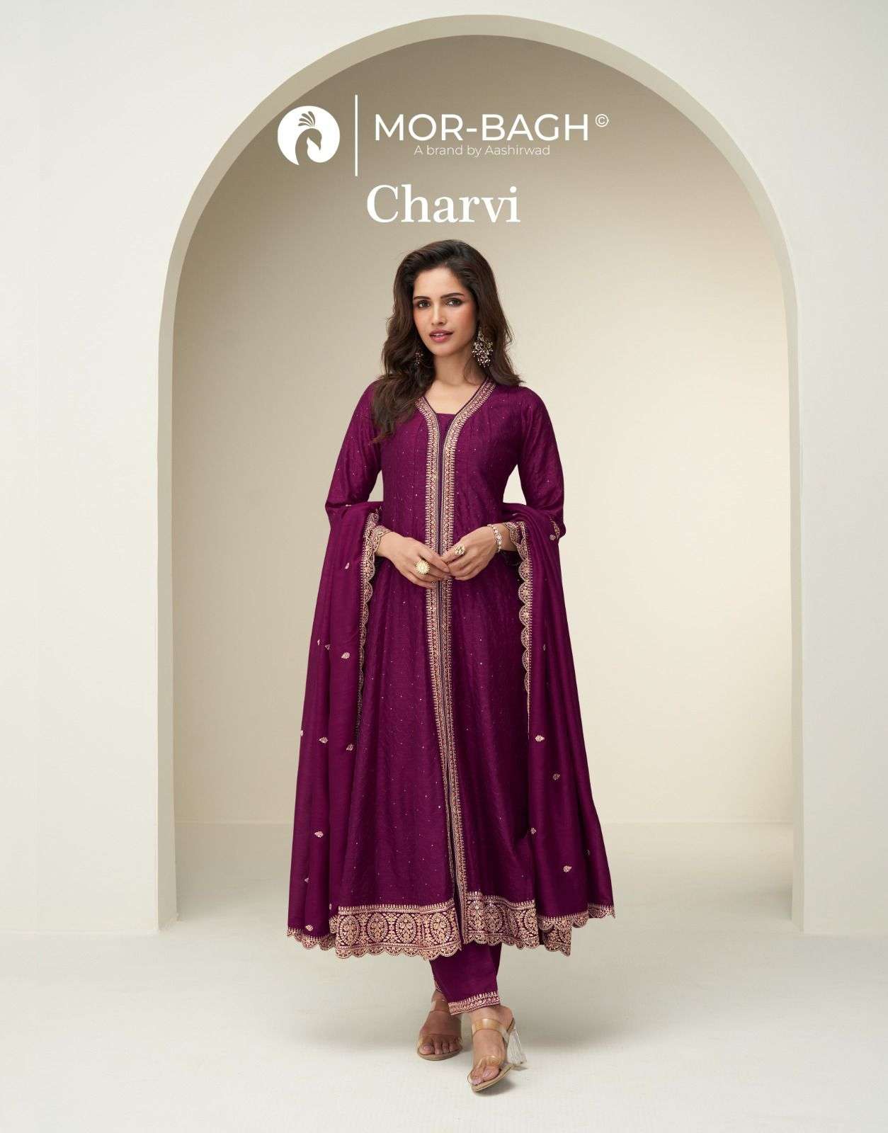 Aashirwad Creation CHARVI – Ready to Wear Premium Silk Collection