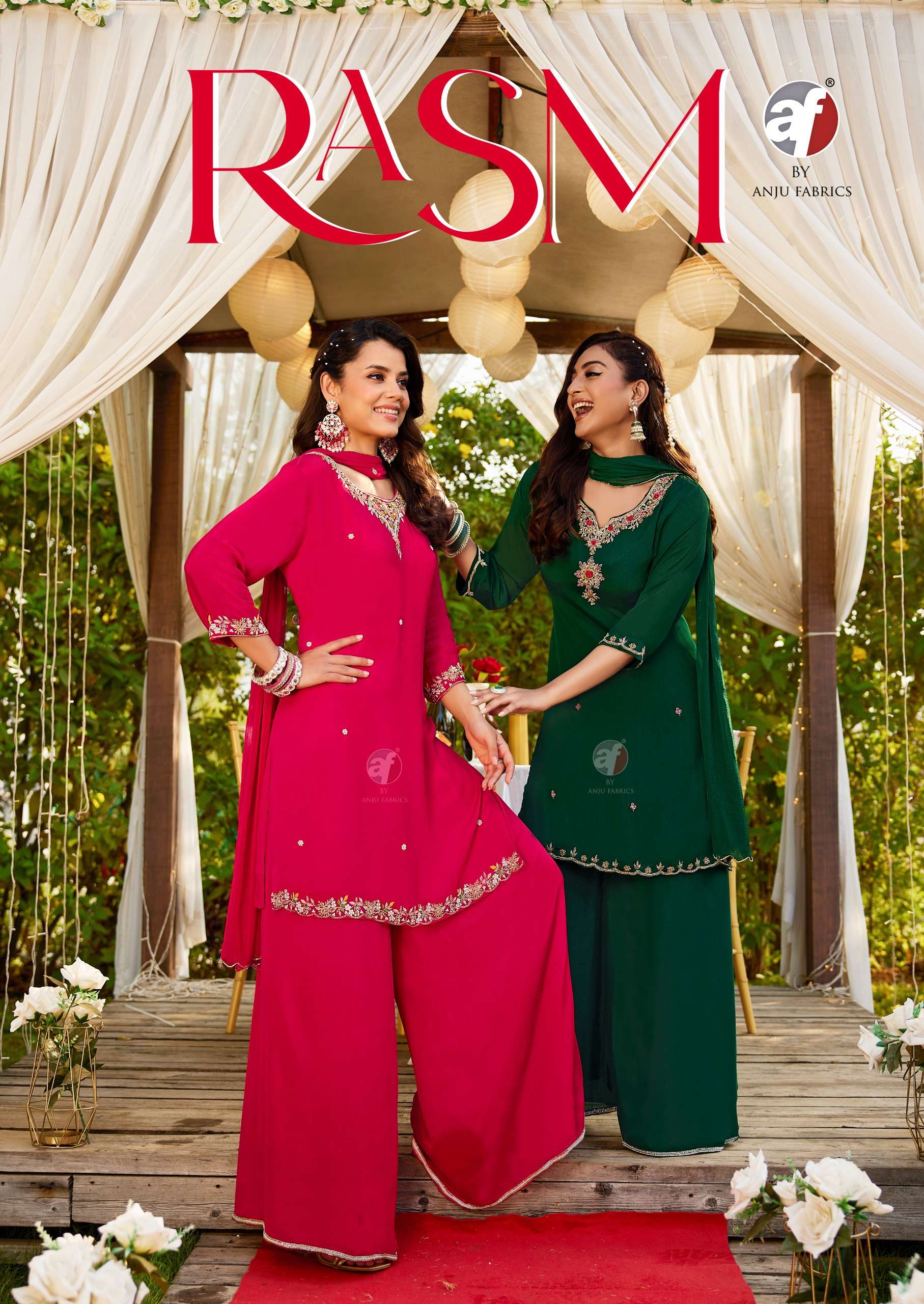 Anju Fabrics RASM Vol-7 Collection – Pure Chinnon Chiffon Kurti with Dupatta