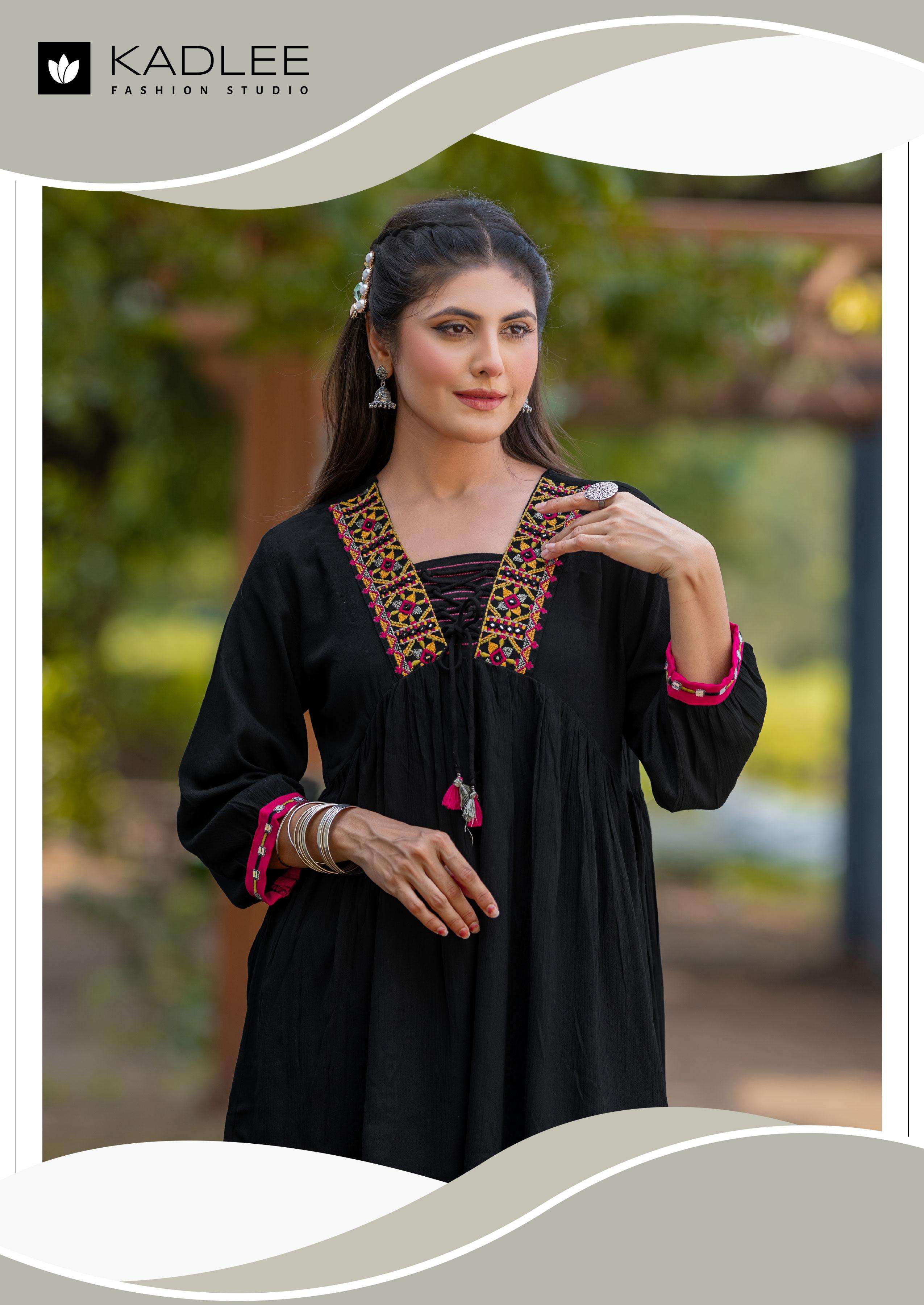 Centuri Vol 3 by Kadlee– Rayon Wrinkle Designer Collection with Handwork | Wholesale & Single Avai...
