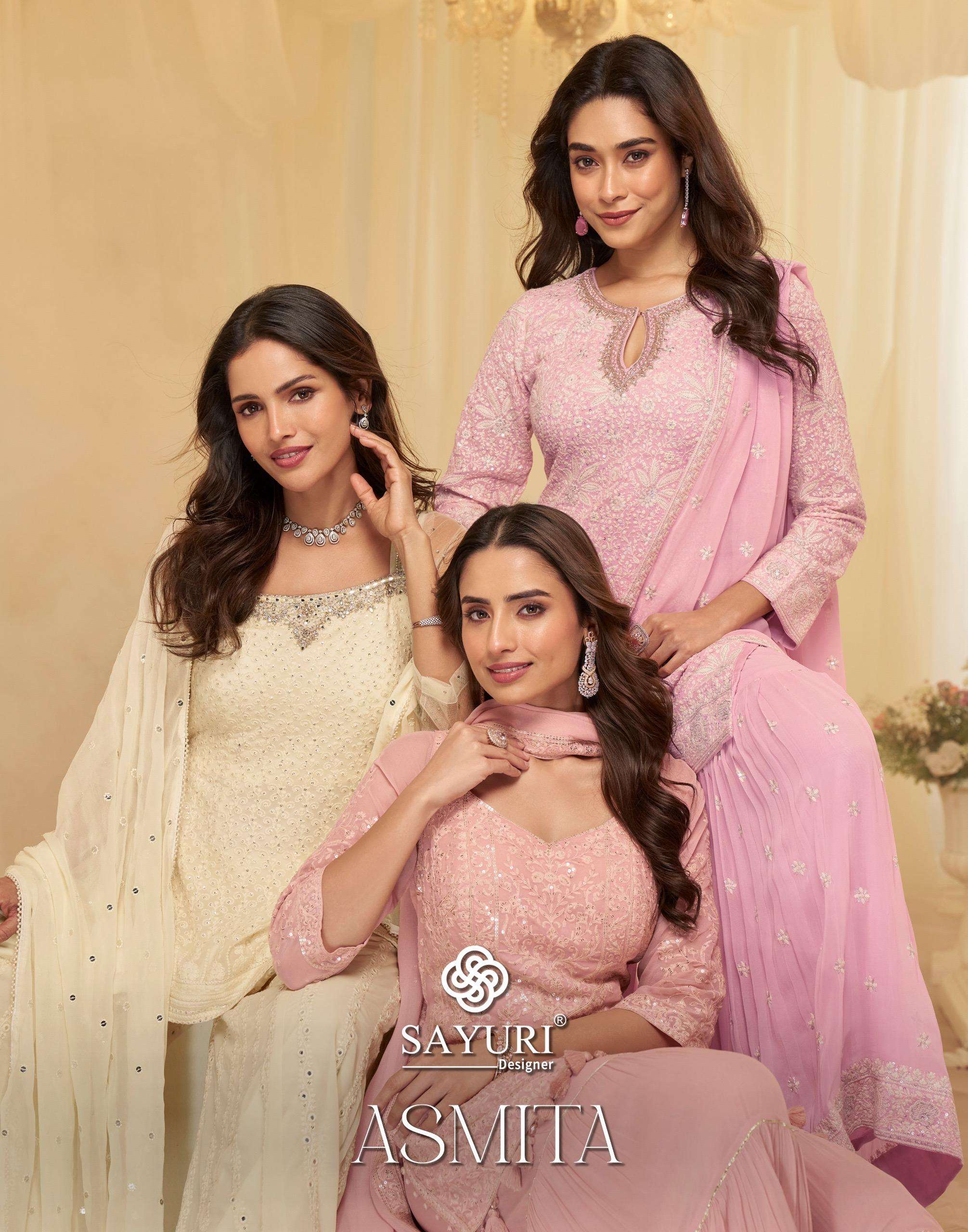 Sayuri Designer Asmita 3 PCS Chikankari Sharara Set | Premium Georgette | Free Size