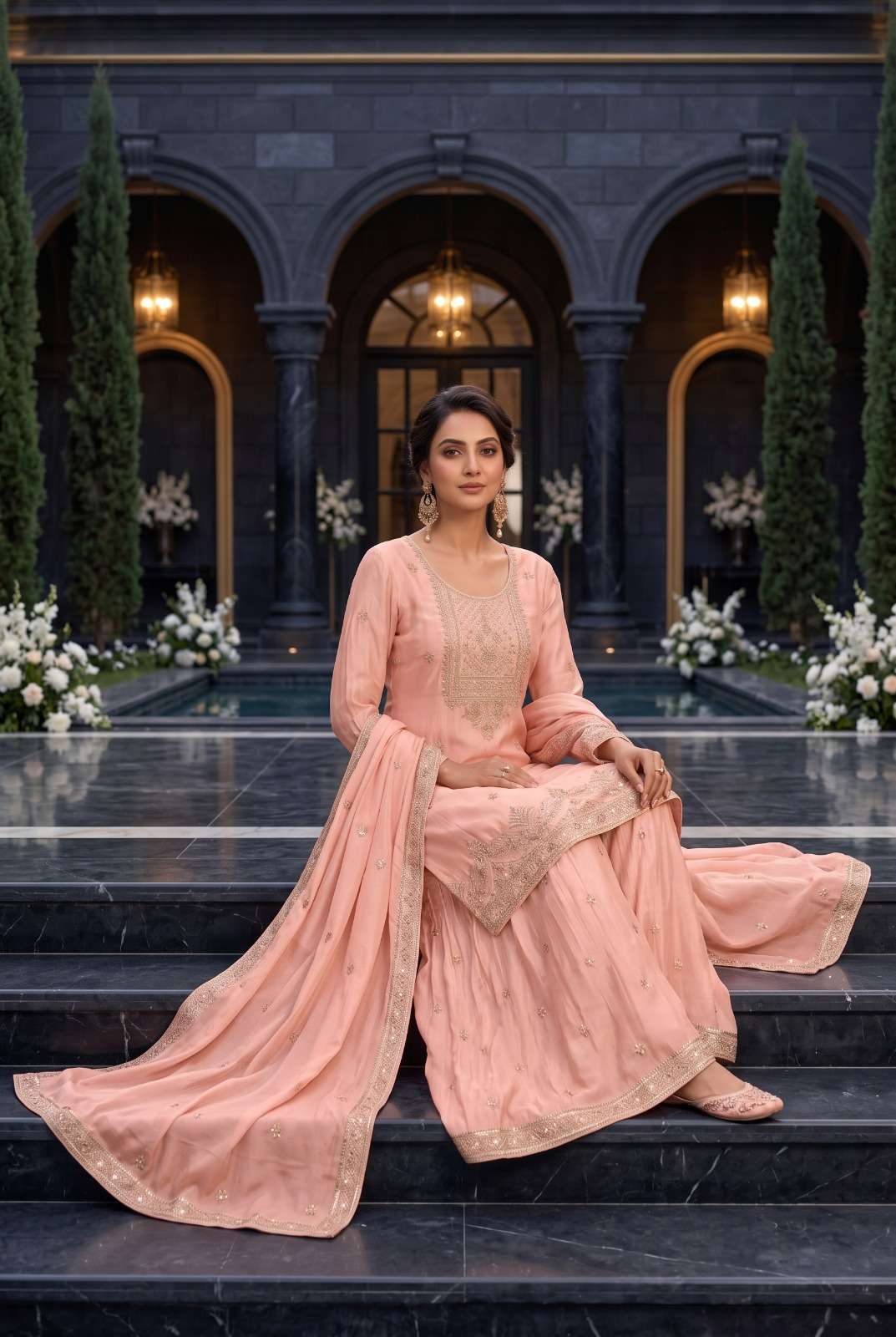 Aurraa Shikhaa Designer Chinnon Suit Set wholesaler Gujarat 