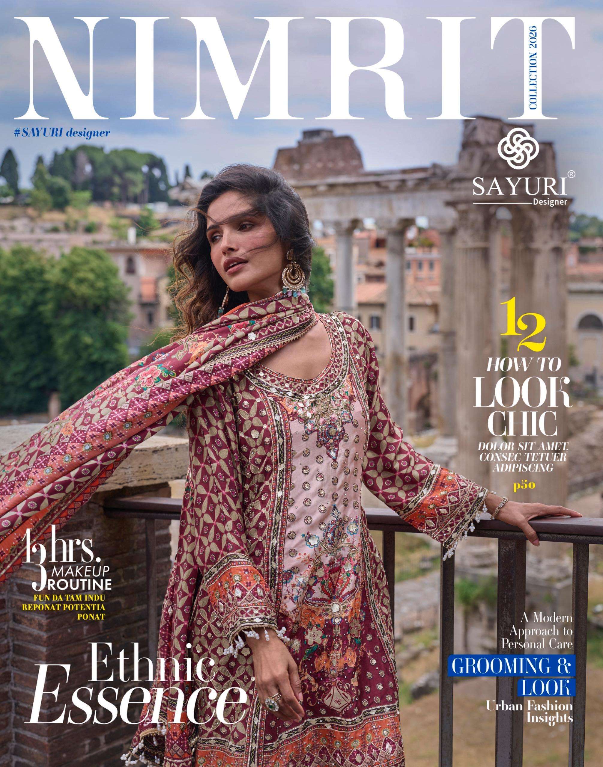 Nimrit by Sayuri Designer 3 PCS Designer Crepe Silk Suit Set